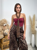 Body con cravatta leopardata
