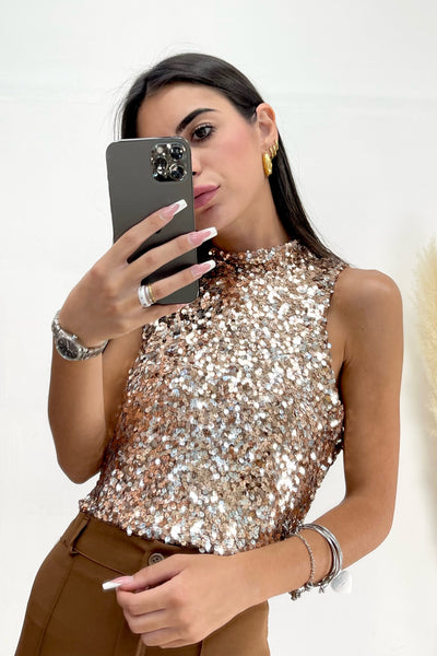 Top in maglia a righe con paillettes - Abbigliamento 1AAXBE