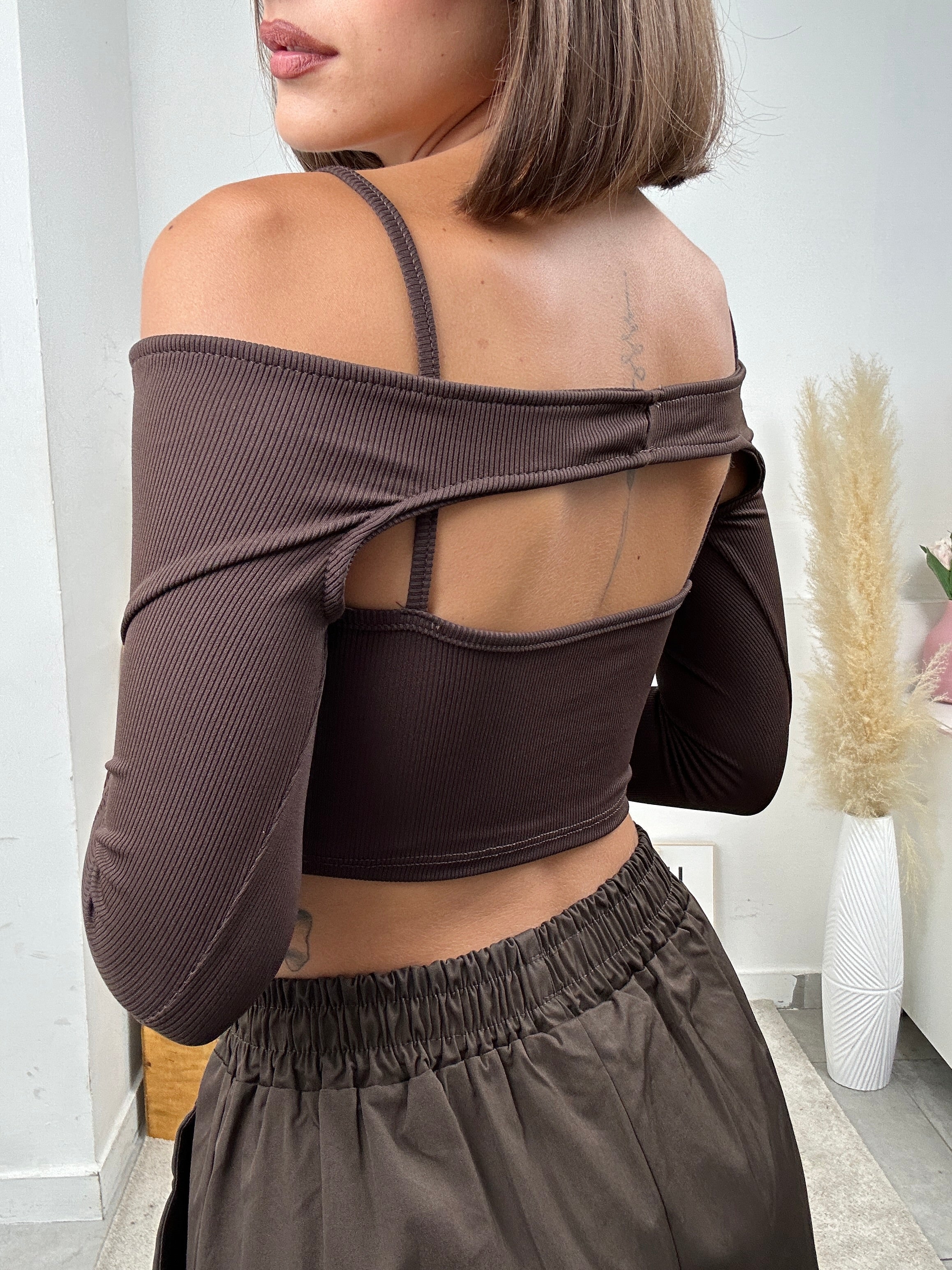 Maglia a due pezzi a costine