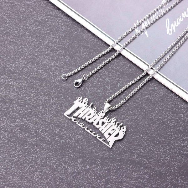 Collana in acciaio con fiamma THRASHER kara KARA Abbigliamento