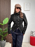 Giacca Doppiopetto Suede Chic