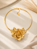 Collana Rigida Rosa Dorata