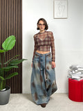 Maglia Crop Tartan