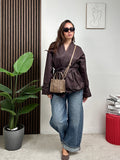 Giacca Kimono Check Belt