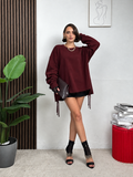 Felpa Oversize Raw Edge