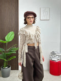 Maglia Crop in Pizzo con Ruches