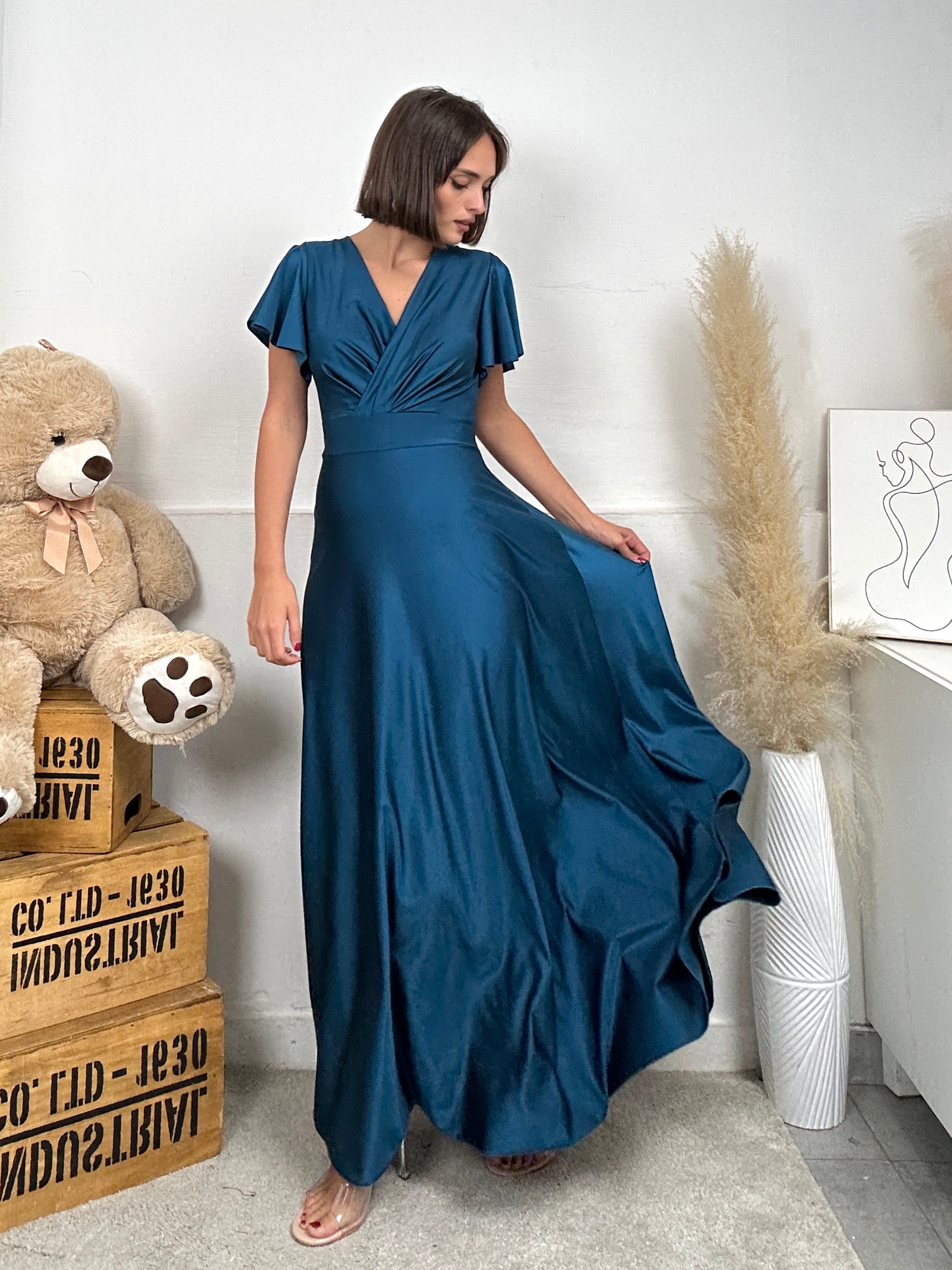 ORANDESIGNE Vestiti da Cerimonia Donna Abito con Spacco Scollo a V Irregolare Manica Lunga Elegante Abito da Sera e Cerimonia Cocktail A Nero XS ORANDESIGNE Vestiti da Cerimonia Donna Abito con Spacco Scollo a V Irregolare Manica Lunga Elegante Abito da Sera e Cerimonia Cocktail A Nero XS