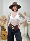 Maglia semitrasparente in pizzo