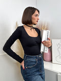Body con scollo rotondo