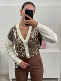 Cardigan leopardato