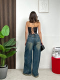 Top Corsetto Gessato