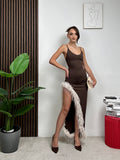 Abito Lungo Feather Slit