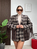 Blazer Check Fringe
