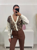 Cardigan leopardato