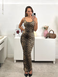 Vestito leopardato con strass