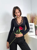 Body con richiamo in pizzo