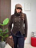 Giacca Doppiopetto Suede Chic