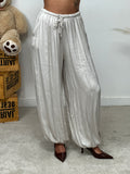 Pantalone satin stretto alla caviglia