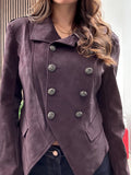 Giacca Doppiopetto Suede Chic