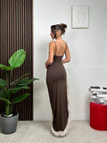 Abito Lungo Feather Slit