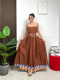 Vestito Lungo Etnico a Righe