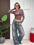 Maglia Crop Tartan