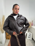 Giubbotto in ecopelle con zip