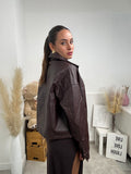 Giubbotto in ecopelle con zip