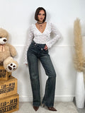 Jeans a palazzo lavaggio scuro