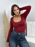 Body con scollo rotondo