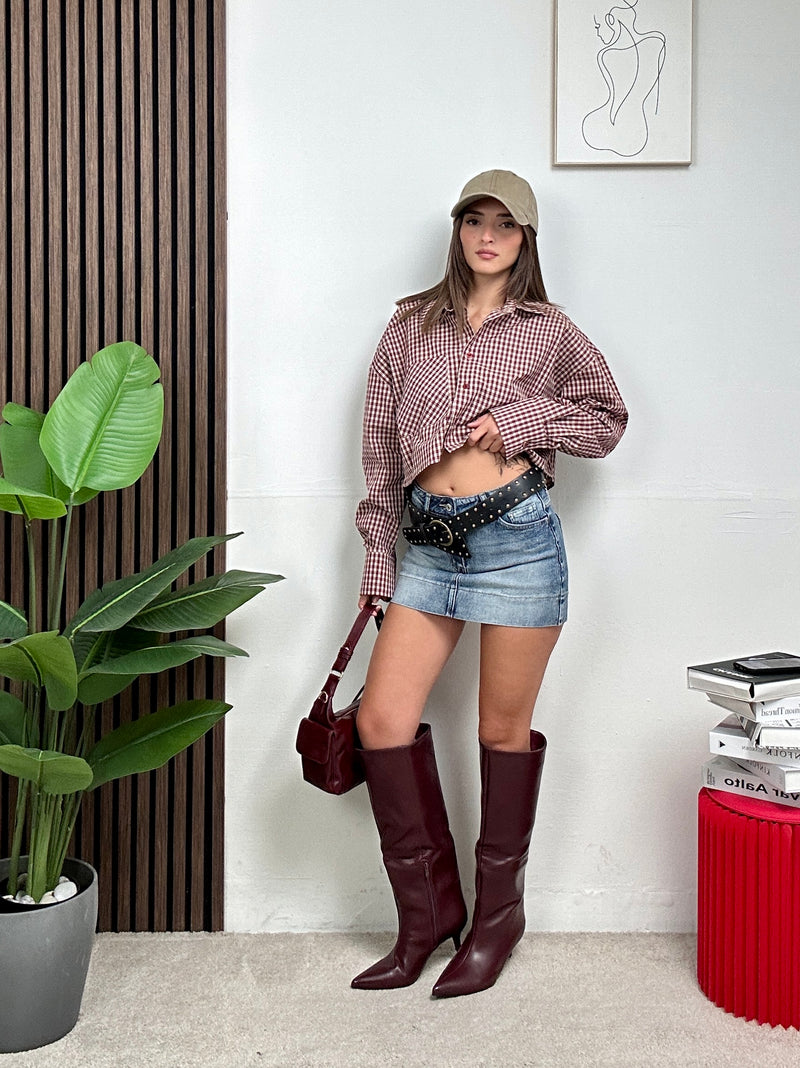 Camicia Crop Country Check