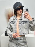 Giubbotto in denim grigio