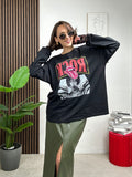 Maglia Oversize Rock Print