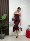 Vestito Midi Feather Glam