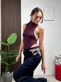 Jeans Wide Leg con Dettagli Gioiello