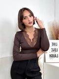 Body con richiamo in pizzo