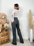 Jeans a palazzo lavaggio scuro