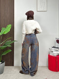 Jeans Wide Leg Effetto Vintage