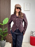 Giacca Doppiopetto Suede Chic