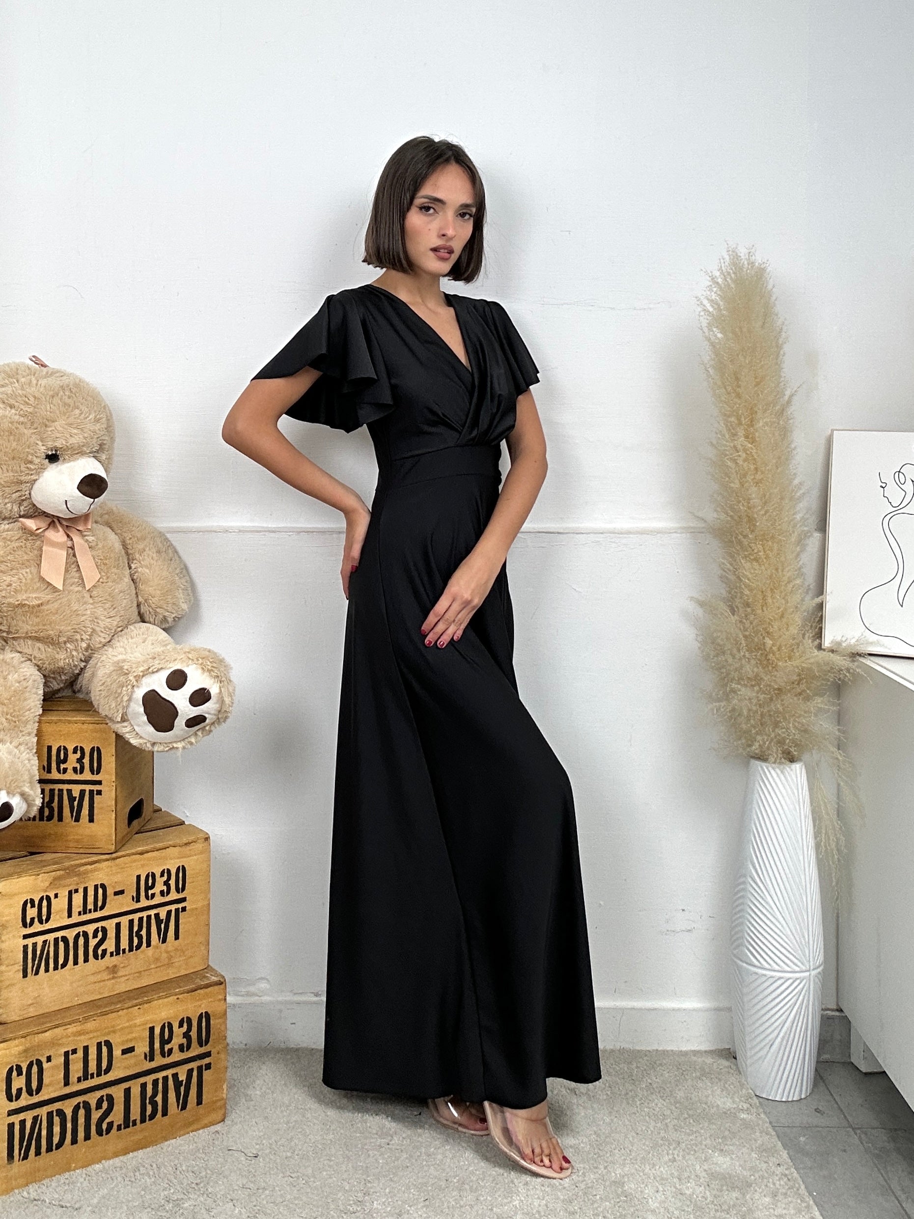 Floerns Abito Maxi Donna A Righe – Incrociato, Scollo Profondo, Allacciatura Posteriore, Orlo A Coda Di Pesce