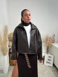Giubbotto in ecopelle con zip