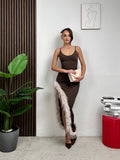Abito Lungo Feather Slit