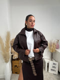Giubbotto in ecopelle con zip