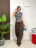 Camicia Crop a Quadri