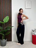 Jeans Wide Leg con Dettagli Gioiello