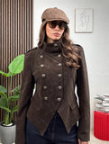Giacca Doppiopetto Suede Chic
