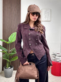 Giacca Doppiopetto Suede Chic