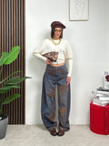 Jeans Wide Leg Effetto Vintage