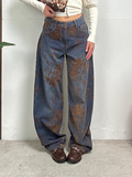Jeans Wide Leg Effetto Vintage