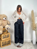 Jeans lavaggio scuro con piegone